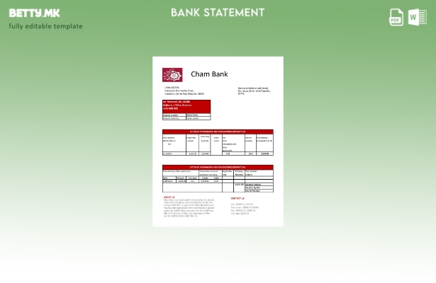 Модерен стил, шаблон за ексел банкарски извод од Сирија Чам